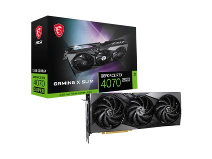 MSI VGA NVIDIA GeForce RTX 4070 SUPER 12G GAMING X SLIM, RTX 4070 SUPER, 12GB GDDR6X, 3xDP, 1xHDMI