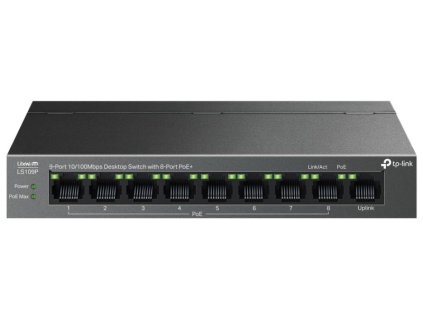 TP-Link LiteWave switch LS109P (9x100Mb/s, 8xPoE+, 63W, fanless) TP-link