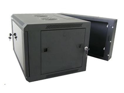 XtendLan 19" dvoudílný nástěnný rozvaděč 15U, šířka 600mm, hloubka 550mm, nosnost 60 kg, skleněné dveře, svařovaný,černý WD-15U-65-BLACK
