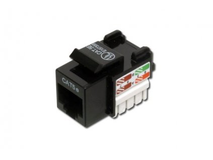 DIGITUS Keystone Jack CAT 5e, nestíněný RJ45 na LSA, barva černá DN-93501 Digitus