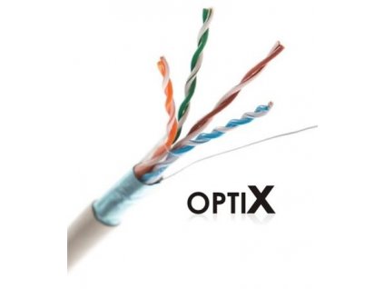 FTP kabel OPTIX (drát) Cat5e PVC, 4páry, PREMIUM, bal.305m/box 0103 Gembird