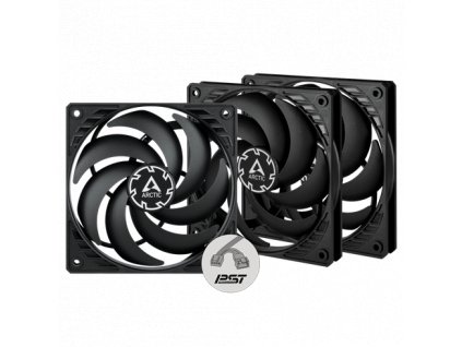 ARCTIC ventilátor P12 Slim PWM PST 3-Pack, 120mm, 4pin, PWM, černá ACFAN00275A Arctic Cooling