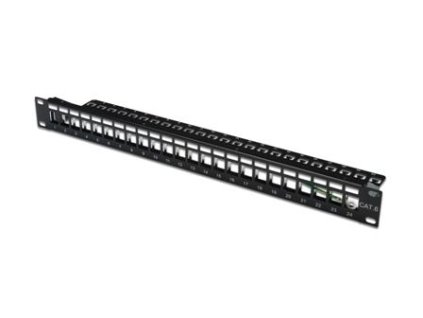 Digitus Neosazený Patch Panel, 24 port, stíněný, 1U, černý DN-91411