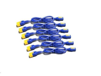 Súprava napájacích káblov APC (6 ks), blokovanie, C13 TO C14, 0.6 m, modrá AP8702S-WWX590