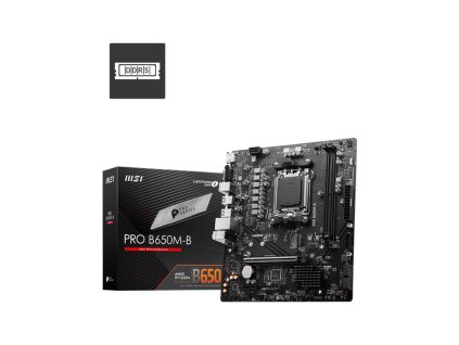 MSI MB Sc AM5 PRO B650M-B, AMD B650, 2xDDR5, 1xDP, 1xHDMI, 1xVGA, mATX