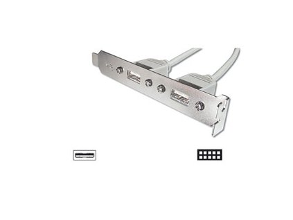 Digitus záslepka slotu s 2 USB porty + kabel 2x5pin 0,25m AK-300301-002-E