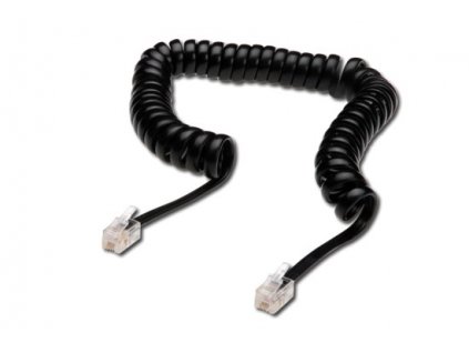 Digitus kabel RJ10 pro telefonní sluchátko, kroucený, černý, délka 2 metry AK-460101-020-S