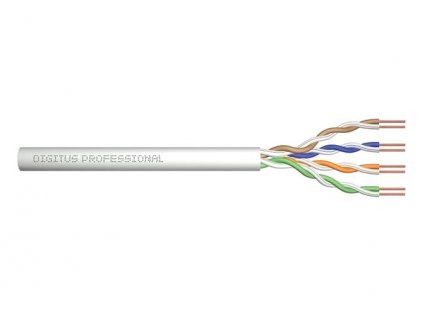 ASSNET100 CAT 5e U UTP instalační kabel, drát, délka 305M, Papírový Box, AWG 24/1, PVC barva šedá ACU-4511-305 Digitus