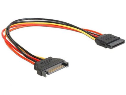 Delock napájecí kabel SATA 15 Pin samec > SATA 15 Pin samice prodlužující 30 cm 60131 DeLock