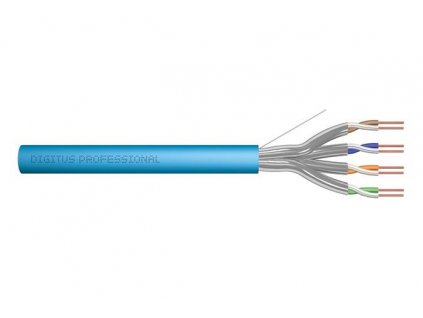 DIGITUS Instalační kabel CAT 6A U-FTP, 500 MHz Eca (EN 50575), AWG 23/1, papírová krabička 100 m, simplex, barva modrá DK-1623-A-VH-1 Digitus