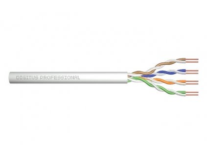 Digitus Instalační kabel CAT 5e U-UTP, 100 MHz Eca (PVC), AWG 24/1, papírová krabička 100 m, simplex, barva šedá DK-1511-V-1-1