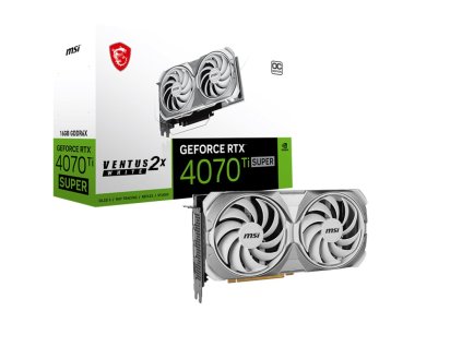 MSI VGA NVIDIA GeForce RTX 4070 Ti SUPER 16G VENTUS 2X WHITE OC, RTX 4070 Ti SUPER, 16GB GDDR6X, 3xDP, 1xHDMI