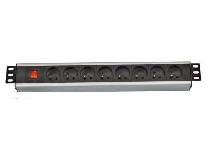 19" rozvodný panel LEXI-Net 8x230V, ČSN, vypínač, indikátor napětí, kabel 3m, 1U NAPPAN2236B Lexi-NET