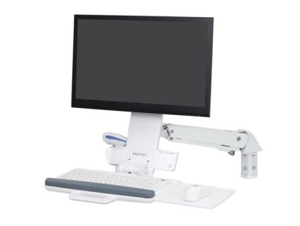 ERGOTRON StyleView® Sit-Stand Combo Arm (white),nástěnný držák do lišty LCD, klávesnice+ myš,sklopný, bílá 45-266-216 Ergotron