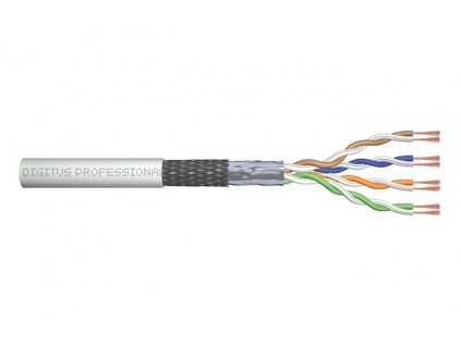 Digitus Kabel CAT 5e SF-UTP, délka 100 m, papírová krabička, AWG 26/7, PVC, simplex, barva šedá DK-1531-P-1-1