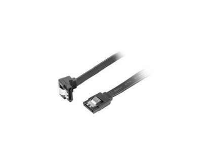 LANBERG SATA III datový kabel (6GB/S) F / F 50cm, úhlový, kovová západka, černý CA-SASA-13CU-0050-BK Lanberg