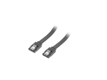 LANBERG SATA III datový kabel (6GB/S) F / F 50cm, kovová západka, černý CA-SASA-14CU-0050-BK Lanberg