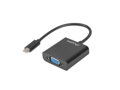 LANBERG USB-C(M) 3.1 na VGA(F) adaptér kabel 15CM černý AD-UC-VG-01 Lanberg