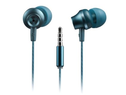 Canyon SEP-3, štýlové slúchadlá do uší, pre smartfóny, integrovaný mikrofón a ovládanie, zeleno modré CNS-CEP3BG