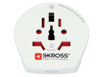 Skross SKR1500211E - Cestovní Adaptér Svět-na-Evropa Zemněný, bílý