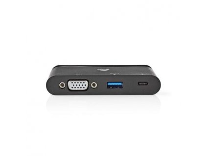Nedis TCARF220BK - Počítačový Rozbočovač | USB Type-C | USB-C / USB 3.0 / VGA | Power Delivery: 100 W | Černá barva