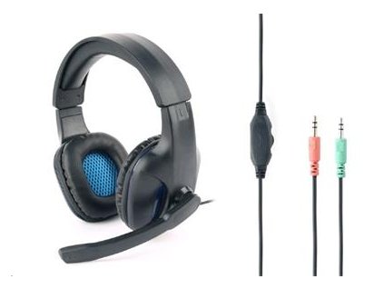 Herní sluchátka s mikrofonem Gembird GHS-04 Gaming, černo-modrá SLU05112J