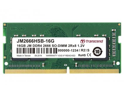 Transcend paměť 16GB (JetRam) SODIMM DDR4 2666 2Rx8 CL19 JM2666HSB-16G