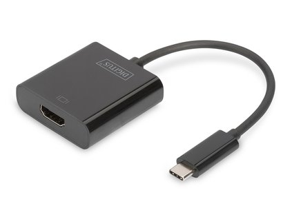 DIGITUS Adaptér USB typu C na HDMI, 4K/30 Hz délka kabelu 19,5 cm, černá DA-70852 Digitus