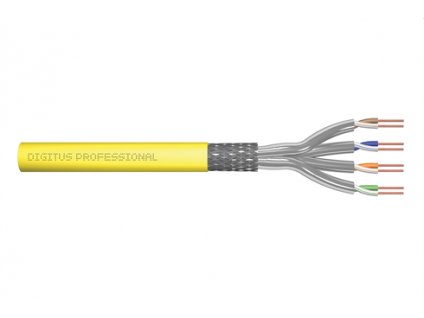 DIGITUS Instalační kabel CAT 7A S-FTP, 1500 MHz Dca, AWG 22/1, kroužek 100 m, SX, žlutá DK-1743-A-VH-1 Digitus