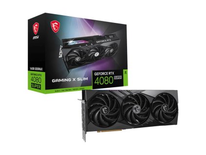 MSI VGA NVIDIA GeForce RTX 4080 SUPER 16G GAMING X SLIM, RTX 4080 SUPER, 16GB GDDR6X, 2xDP, 2xHDMI