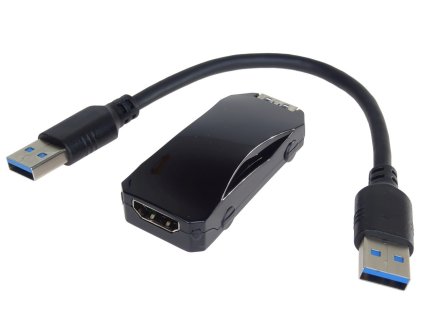 PremiumCord převodník HDMI na VGA se zvukem 3,5mm stereo jack, černá khcon-57