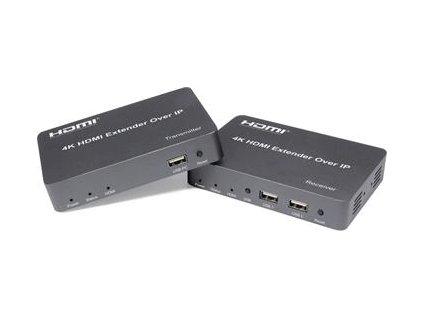 PremiumCord HDMI extender s USB na 150m over IP, bez zpoždění khext150-1