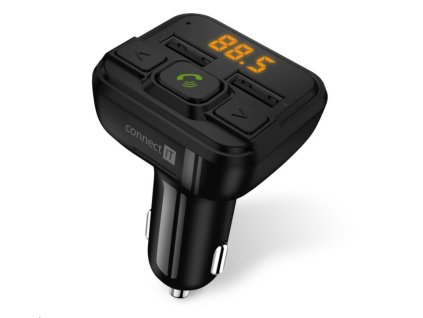 CONNECT IT InCarz Bluetooth transmitter,handsfree, nabíječka, 2xUSB+Micro SD Card, ČERNÝ CCC-8600-BK Connect IT