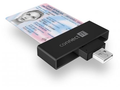 CONNECT IT USB čtečka eObčanek a čipových karet, ČERNÁ CFF-3000-BK Connect IT