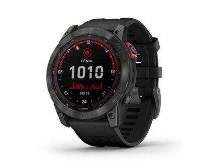 Garmin Fenix 7X PRO Solar, Gray/ Black Silicone Band 010-02541-01