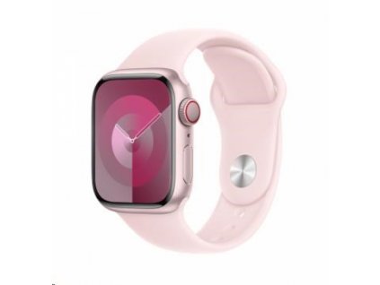 APPLE Watch Series 9 GPS + Cellular 41mm Pink Aluminium Case with Light Pink Sport Band - M/L mrj03qc-a Apple