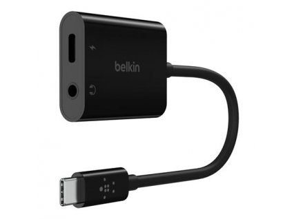 Belkin USB-C adaptér/rozdvojka 1x USB-C M/ 1x USB-C F napájení 60W + 1x 3,5mm jack NPA004btBK