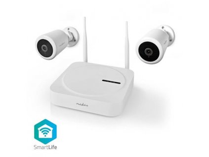 Nedis SLNVR201CWT - Bezdrátový kamerový systém SmartLife 2x Kamera | Full HD 1080p | IP65 | Noční vidění | Bílá