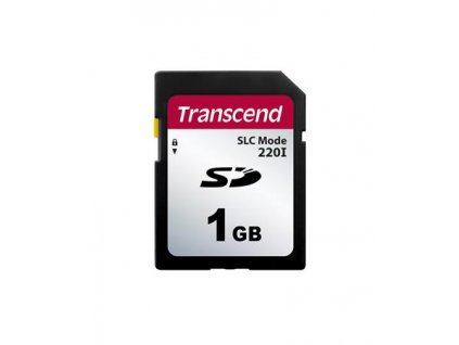 Transcend 1GB SD220I MLC průmyslová paměťová karta (SLC Mode), 22MB/s R,20MB/s W, černá TS1GSDC220I