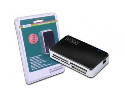 DIGITUS Čtečka karet USB 2.0, All-in-One podporuje T-Flash, včetně kabelu USB A/M na mini USB DA-70322-2 Digitus