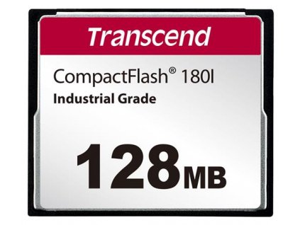 Transcend 128MB INDUSTRIAL TEMP CF180I CF CARD, (MLC) paměťová karta (SLC mode), 85MB/s R, 70MB/s W TS128MCF180I