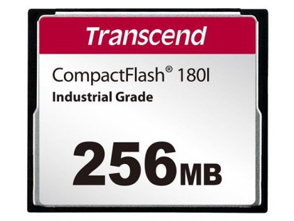 Transcend 256MB INDUSTRIAL TEMP CF180I CF CARD, (MLC) paměťová karta (SLC mode), 85MB/s R, 70MB/s W TS256MCF180I