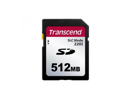 Transcend 512MB SD220I MLC průmyslová paměťová karta (SLC Mode), 22MB/s R,20MB/s W, černá TS512MSDC220I