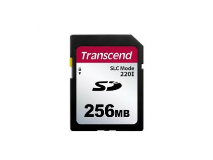 Transcend 256MB SD220I MLC průmyslová paměťová karta (SLC mode), 22MB/s R,20MB/s W, černá TS256MSDC220I