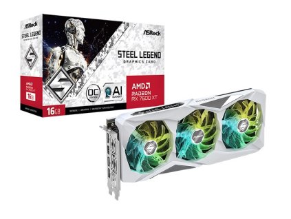 ASRock VGA AMD Radeon RX 7600 XT Steel Legend 16GB OC, RX 7600 XT, 16GB GDDR6, 3xDP, 1xHDMI RX7600XT SL 16GO