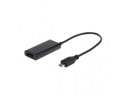 Gembird adaptér HDTV microUSB (M) na HDMI (F), 5-pin MHL, čierny A-MHL-002