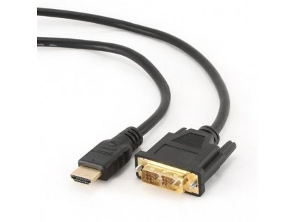 Gembird kábel HDMI (M) na DVI (M), single link pozlátené konektory, 7.5 m, čierny, bulk balenie CC-HDMI-DVI-7.5MC