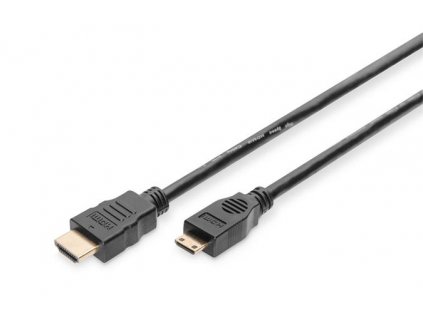 Digitus HDMI 1.3 / 1.2 (C to A) připojovací kabel 2 m, pozl. kontakty, Ultra HD 24p AK-330106-020-S