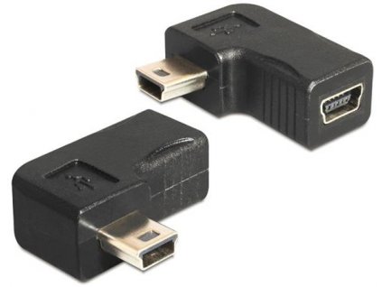 Delock adaptér USB-B mini 5-pin samec/samice 90° pravoúhlý 65448