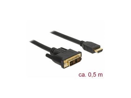 Delock Kabel DVI 18+1 samec > HDMI-A samec 0,5 m černý 85581 DeLock
